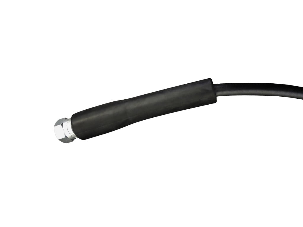 Rubber hose with a bend restrictor for contact adhesive 