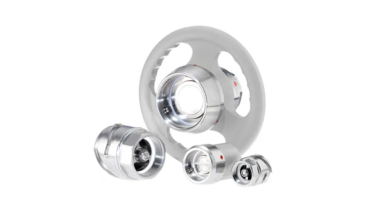 Dry disconnect couplings for chemical and food industries