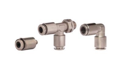 Push-in fittings for the food industry