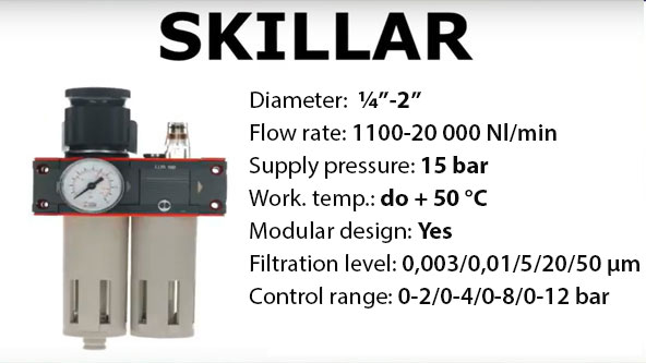 Air preparation unit for pneumatics Skillar