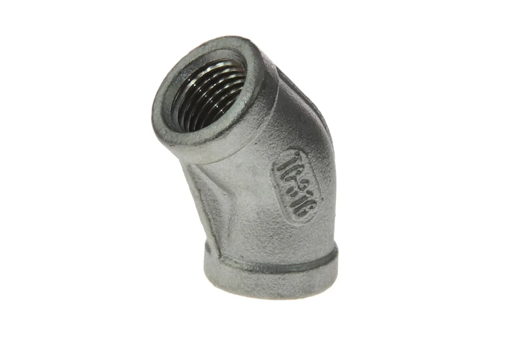 45° elbow with BSP female thread, stainless steel, type VT107