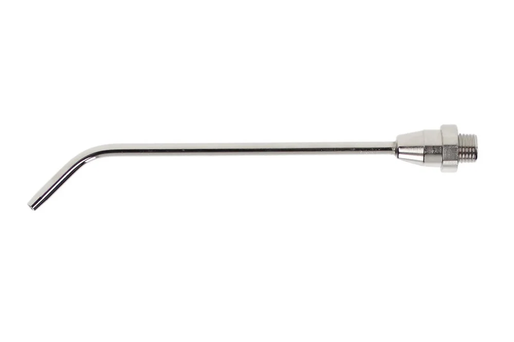 Extended bent nozzle, nickel-plated brass, series 105