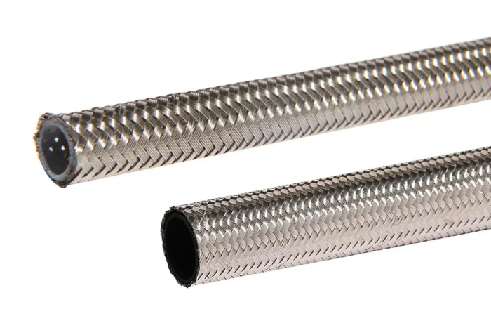 Teflon and antistatic thick wall hose, single braided steel AISI 304, SMOOTHBORE HWSB