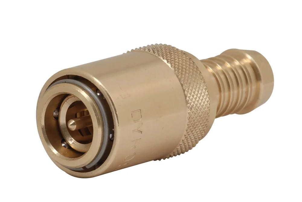 Quick coupling socket for injection molds with hose end and valve, DYROS series 40
