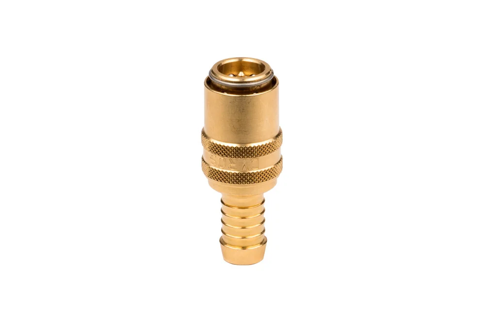 Quick coupler socket for injection molds with hose end with valve, DYROS series 90