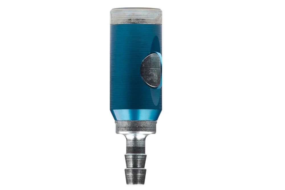 Safety coupling socket DN7.4, for air, swivel, non-pressure disconnected, with hose socket, 16 bar