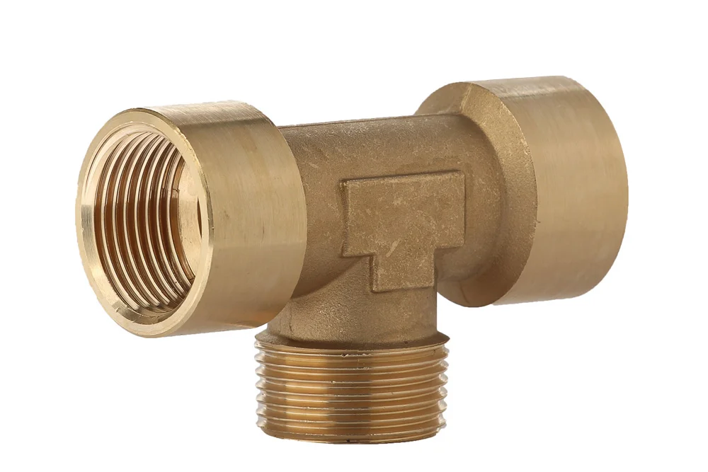 T-piece "T" with GW BSP/GZ BSP/GW BSP, brass, type EW