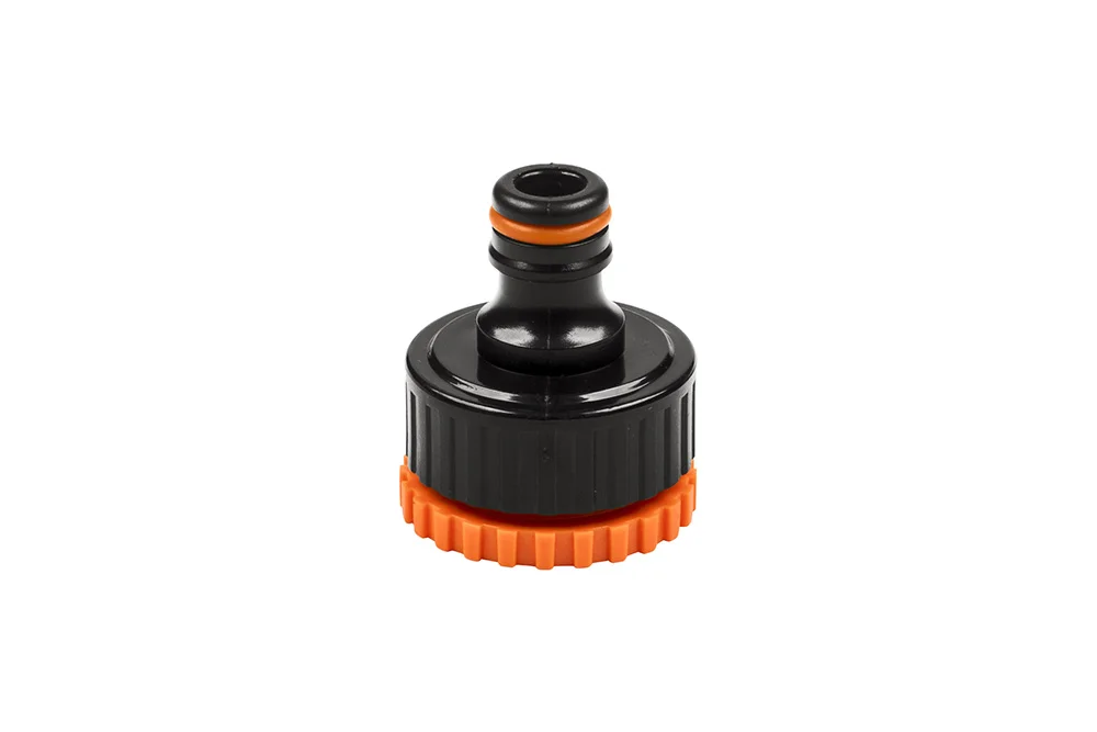 Tap connection for garden hose with reduction, PVC