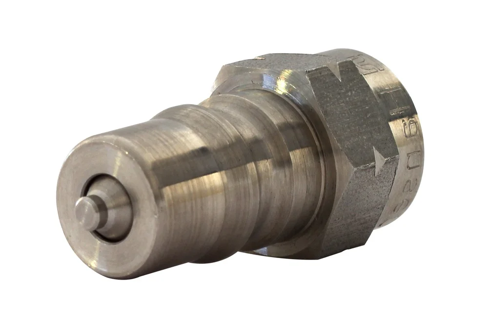 ISO-B quick connect plug with GW NPT, BSP (1/4" ÷ 1") in AISI 316 stainless steel, HANSEN, type HK