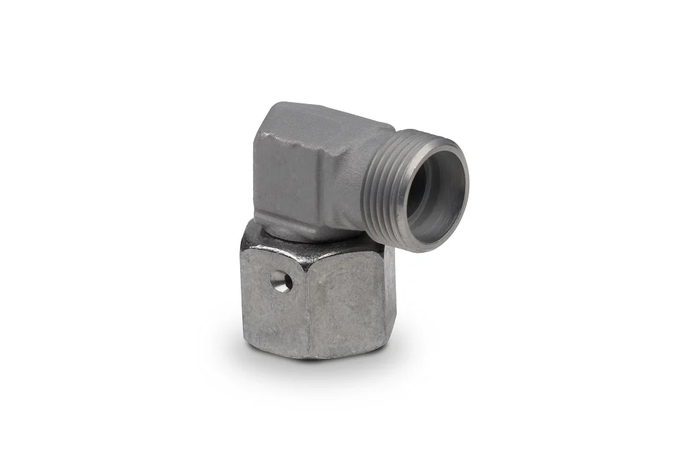 EVWO adjustable angle fitting, carbon steel, zinc-nickel