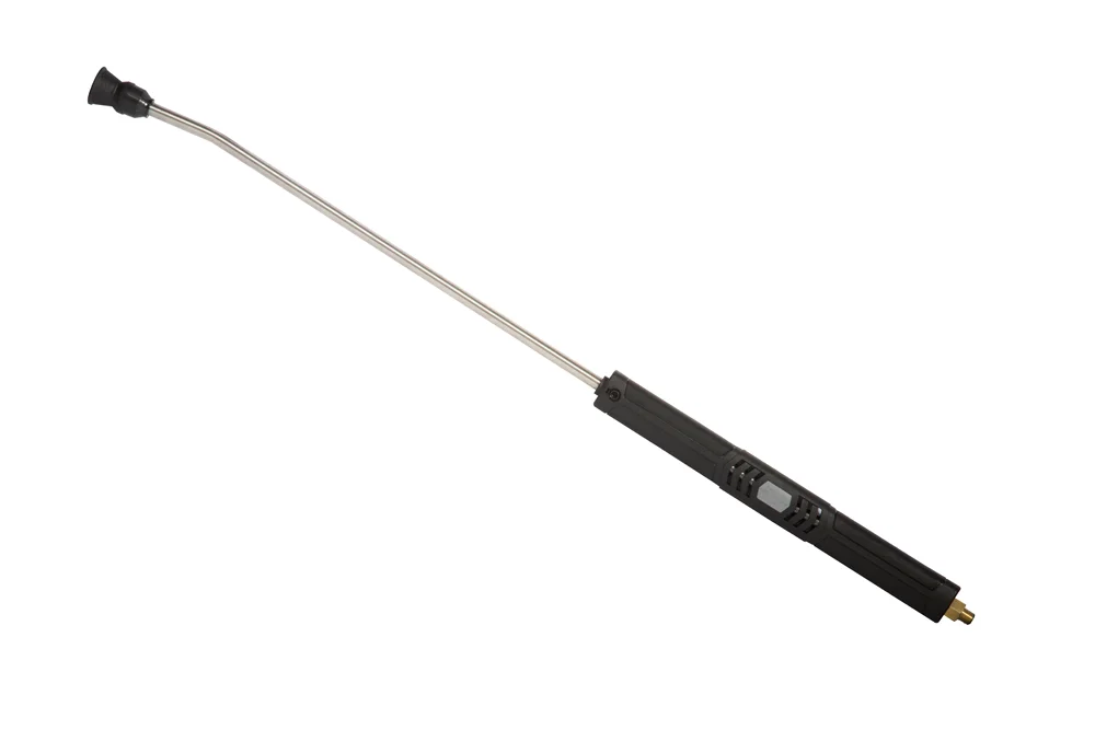 Vented extension lance with nozzle guard, for high-pressure washer gun, galvanized steel