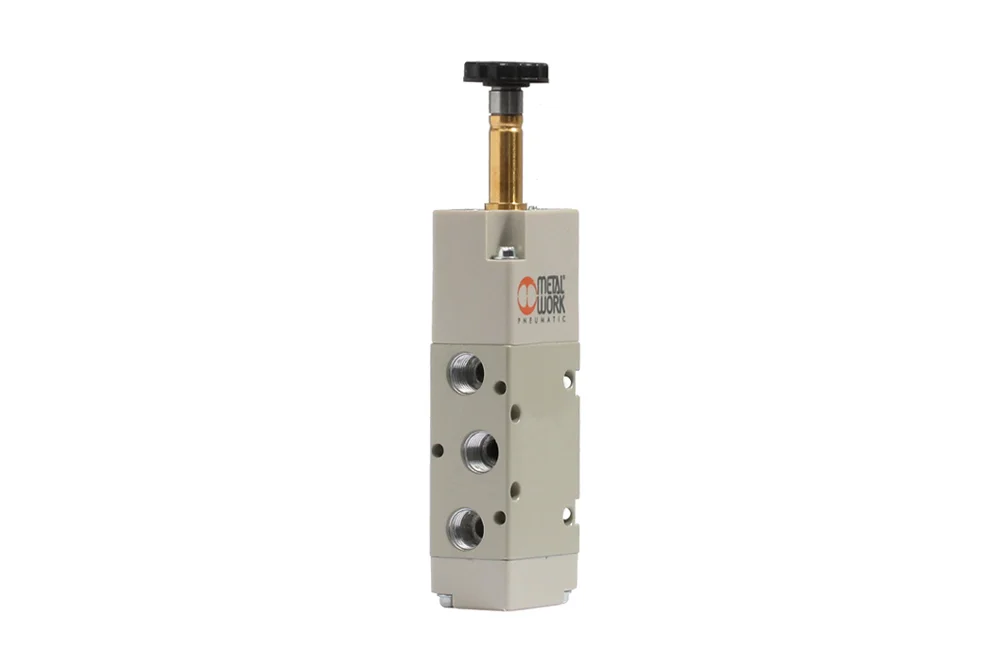 Electrically operated pneumatic diverter valve, monostable, 5/2, 70 series