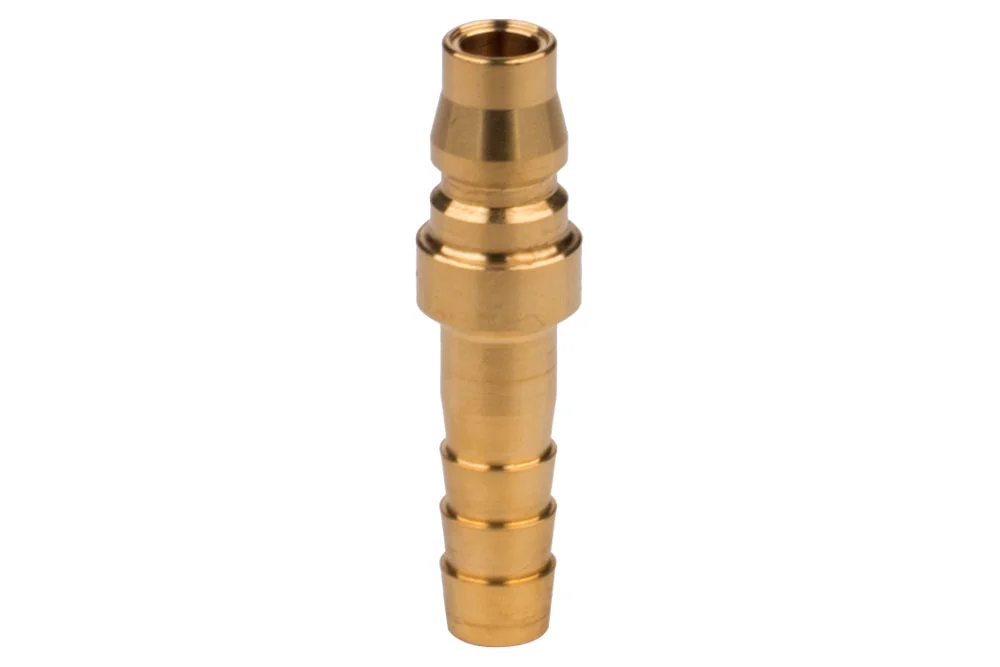Quick coupling plug with hose end, NITTO KOHKI HI CUPLA, brass