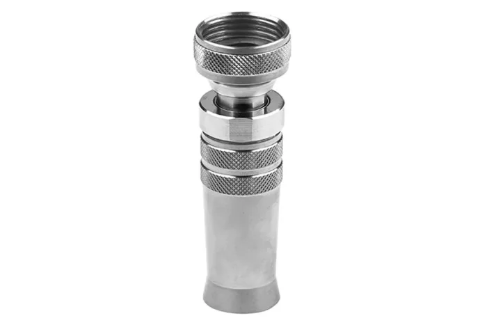 Adjustable nozzle with regulated flow, 3/4" BSP, nickel-plated brass