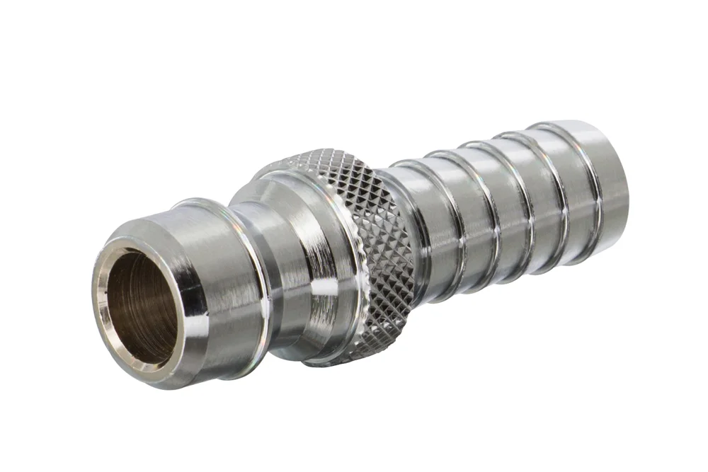 NiTO 1/2" water quick connector plug with hose end, brass