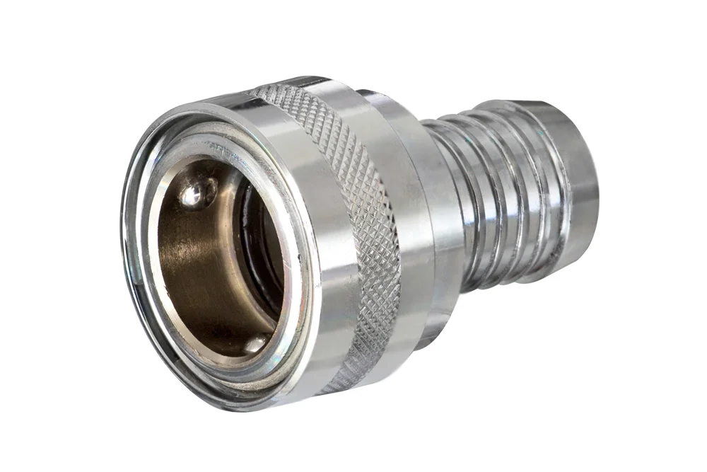 NiTO 3/4" water quick connector socket with hose end, brass