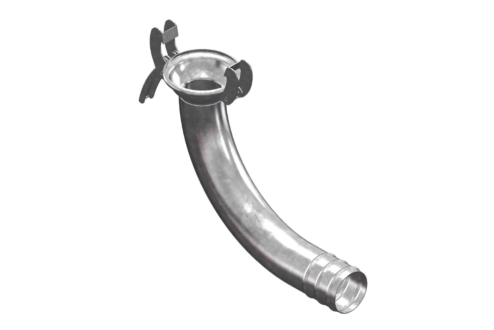 ANFOR 90° socket-to-hose coupling, galvanized steel, type A.26F
