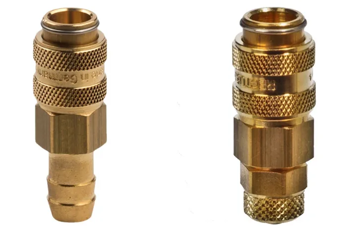 Dn5 7ap Quick-connection socket DN5 with valve, with hose end, brass, series ...