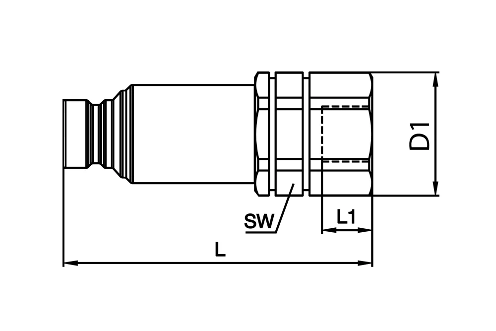 TEMA quick connect plug (1/8" ÷ 1") with GW BSP with valve, carbon steel, type IF