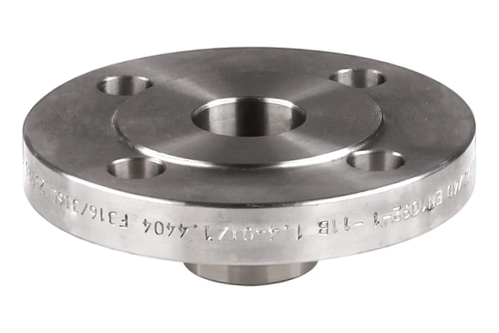 PN16 fixed neck flange, EN1092-1, type 11B1, AISI 316 steel