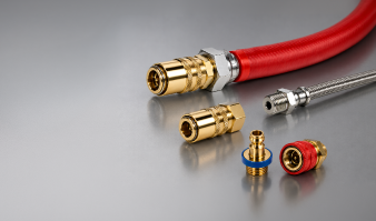 
Quick couplings and hoses for injection moulds